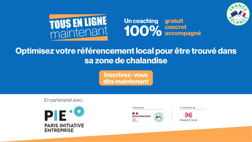 PIE s'associe au programme Tous En Ligne Maintenant destiné aux dirigeants de petites entreprises qui souhaitent franchir une première étape dans leur numérisation. Une première formation dédiée au référencement local est proposée aux entrepreneurs PIE&Co en octobre.